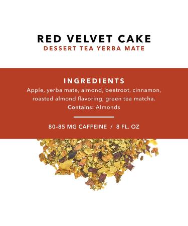 Pinky Up Red Velvet Cake Tea - Yerba Mate Herbal, 80-85mg Caffeine, Gluten Free, 25 Servings - Buy Online on GoSupps.com