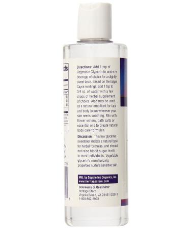 Heritage Store Vegetable Glycerin 8 Ounce - Premium Quality for DIY & Skincare | International Shipping Available - Buy Online on GoSupps.com