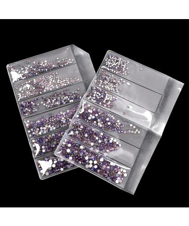 Jollin 3456pcs Flatback Rhinestones Glass Charms Diamantes Gems Stones for Nail Art 6 Size ss4 ss12 Light Purple AB - Buy Online on GoSupps.com