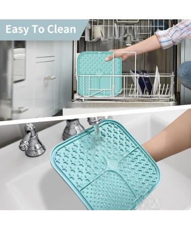 Coomazy Leak Mat for Dogs - 2-Pack Lick Mats with Silicone Spatula & Brush | Slow Feeder Dog Bath & Grooming - Blue & Purple - Buy Online on GoSupps.com