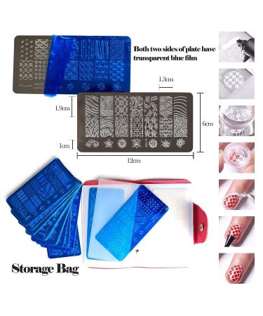 33Pcs Nail Stamper Kit with Image Plates, Gradient Nails Sponges, Scraper Set & Storage Bag - Nail Art Stamping Template Set for Easy DIY Designs - Buy Online on GoSupps.com