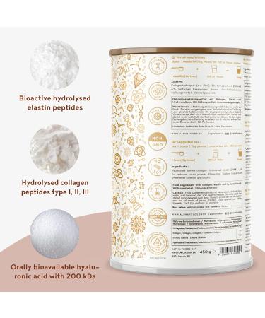 Alpha Foods Chocolate Collagen Powder with Hyaluronic Acid 450g - Amino Acid Supplement - Type I II & III Hydrolysed Bovine Collagen - Chocolate Flavour for Women - Buy Online on GoSupps.com