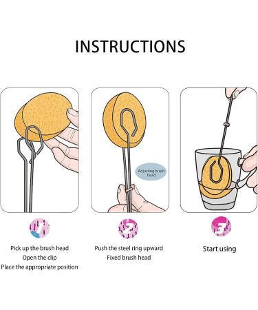 Eco-Friendly Baby Bottle Brush Set with 3 Cellulose Sponge Heads | Chemical-Free No Residue | Completely 100% Eco-Friendly for Sustainability - Buy Online on GoSupps.com