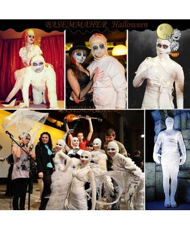 2 Rolls Halloween Mummy Bandage Wrap - Self-Adhesive White Stretch for Cosplay & Photography Props - Buy Online on GoSupps.com