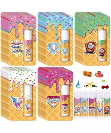 Loopeer 45 Pcs Valentine Ice Cream Drip Baseball Party Favors Gifts Decorations Bulk Ice Cream Drip Lip Balms Sports Baseballs Team Gifts Birthday Party Favors Inspirational Supplies for Teen Adults