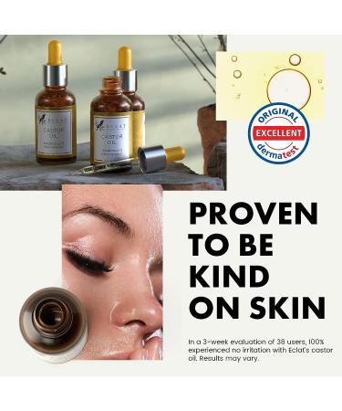 Organic Castor Oil for Hair Growth, Thickness, and Eyelashes - 1oz + Applicator | Eclat Skin Care - Buy Online on GoSupps.com