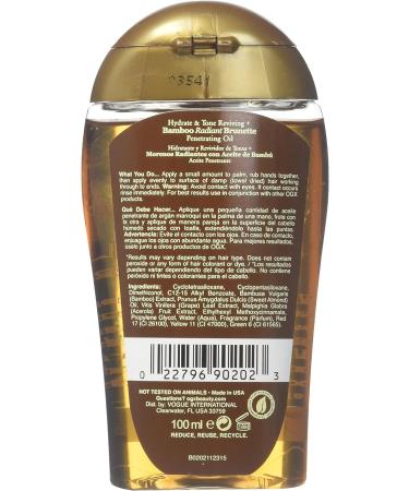 OGX Hydrate & Tone Reviving Bamboo Radiant Brunette Penetrating Oil 3.3oz - Buy Online on GoSupps.com