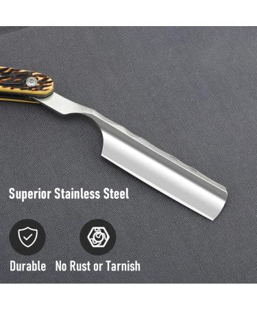 M&LD Stainless Steel Cut Throat Razor Kit with Single Edge Blades - Perfect for Barber or Home Use | Straight Razor Shaving Set for Men - Gold Edition - Buy Online on GoSupps.com