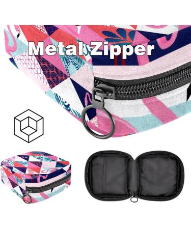 Womens Binding-Up Bags | Geometric Flamingo & Tropical Leaves | Portable Menstrual Pad & Tampon Storage | Multicolored Holder for School & Office - Buy Online on GoSupps.com