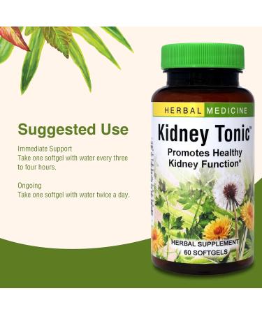 Herbs Etc. Kidney Tonic Softgels - Function Supplement - Natural with Dandelion Saw Palmetto & Parsley - 60 Softgels (60 Servings) - Buy Online on GoSupps.com