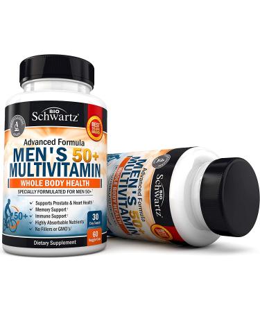 BioSchwartz Advanced 50+ Men's Multivitamin - 60 Veggie Capsules for Optimal Health - Buy Online on GoSupps.com