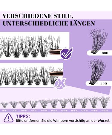 Lash Cluster Single Lashes - 280 PCs 3D Wispy Natural Extensions for DIY at Home - 30D & 40D Mix (Q30D-9-16Mix) - Buy Online on GoSupps.com