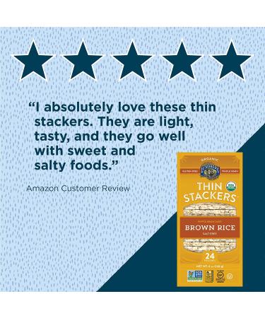 Organic Lundberg Thin Stackers Brown Rice Cakes (6oz, Pack of 6) - Gluten-Free, Vegan, Healthy Snack, Salt-Free - Buy Online on GoSupps.com