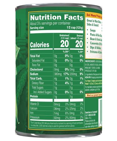 Del Monte Petite Cut Green Beans 14.5 Oz - Pack of 12 | Fresh Canned Beans for Healthy Meals - Buy Online on GoSupps.com