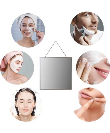 Liootech Fogless Shaving Shower Mirror - Ultra-Thin 6.7 inch Metal Frame - Fog Free with 2 Stainless Steel Chains - Buy Online on GoSupps.com