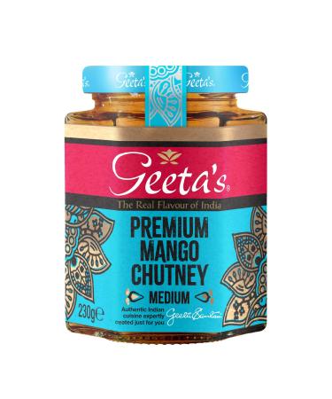 Geeta's Premium Mango Chutney 230g | The Real Flavour of India | Made with Indian Mangoes & Full of Aromatic Spices | Gluten Free No Artificial Flavours or Colours