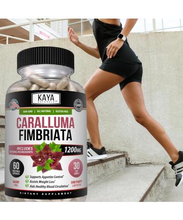 Kaya Naturals - Caralluma Fimbriata 1200mg High Potency Supplement | Maximum Strength Natural Endurance Support Vegetarian Capsules (60 Count) 60 Count (Pack of 1) - Buy Online on GoSupps.com