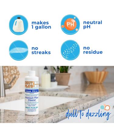 Premium Floor Cleaner - All Purpose Multi Surface Cleaner 3X Strength Neutral pH No Rinse - Lemon Citrus 8 Oz for 1 Gal | International Shipping Available - Buy Online on GoSupps.com