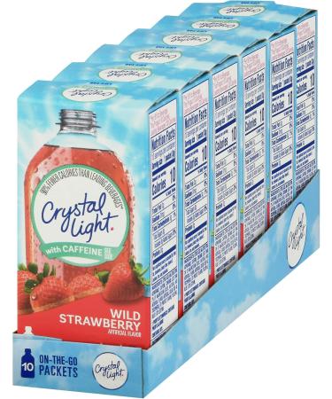Crystal Light On The Go Wild Strawberry with Caffeine 10-Count Boxes (Pack of 6) - Buy Online on GoSupps.com