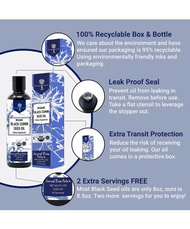 Organic Black Cumin Seed Oil 8.5oz - USDA Certified, Cold Pressed & Potent Thymoquinone - Pure Nigella Sativa Supplement for Immune Support, Joints, Skin & Hair - Nourishing 8.5 Fl Oz Bottle - Buy Online on GoSupps.com