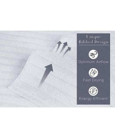 Classic Turkish Towels Premium 100% Turkish Cotton Ribbed Bath Sheet Set - 40x65 Inches, Extra Large, Quick-Dry, Absorbent, Luxury - Set of 3 White Towels - Buy Online on GoSupps.com