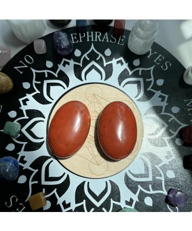 XIANNVXI 2.4 Red Jasper Worry Stones | Natural Polished Gemstone for Massage & Reiki | International Shipping Available - Buy Online on GoSupps.com