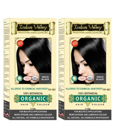 Indus Valley 100% Botanical Hair Color Set of 2 (Indus Black)