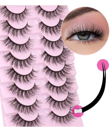 Mink Lashes - Natural Look, Fluffy Fake Eyelashes | Full Volume, Curly Soft 3D Faux Mink Extensions | Pack of Wispy & Fluffy Strip Lashes - Buy Online on GoSupps.com