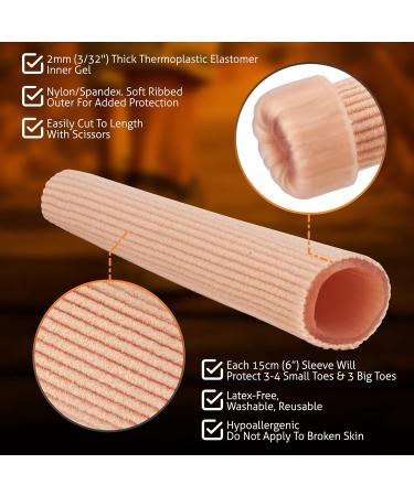 BlisterPod Gel Toe Protector Sleeves for Small Toes (2-Pack) | Cut-to-Fit Reusable Toe Pads | Sport Narrow Toe Sleeve | Prevent Blisters & Rubbing - Buy Online on GoSupps.com