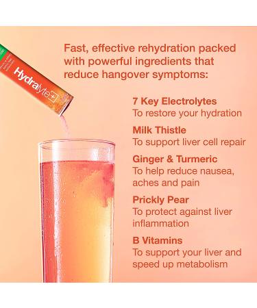 Hydralyte Liver Support - Blood Orange Electrolyte Powder Packets for Liver Detox and Rehydration | Milk Thistle, Turmeric, Ginger - 20 Count - Buy Online on GoSupps.com