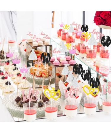Sinload 72 Pack Wedding Cupcake Toppers Glitter Groom and Bride Love I Do Crown Ring Heart Cupcake Picks Wedding Cake Decorations for Wedding Engagement Party Bridal Shower Supplies - Buy Online on GoSupps.com