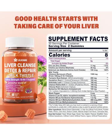 LILICARE Bundle Vegan Omega 3 Supplement Gummies & Liver Cleanse Detox & Repair Gummies - Buy Online on GoSupps.com