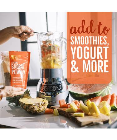 Organic Baobab Powder with Electrolytes, Iron, and Vitamin C - 6 oz - Buy Online on GoSupps.com