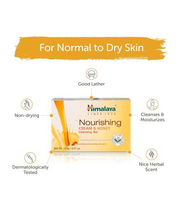 Himalaya Nourishing Cream & Honey Cleansing Bar 4.41 oz 6 Pack - Face & Body Soap for Soft Skin - Buy Online on GoSupps.com