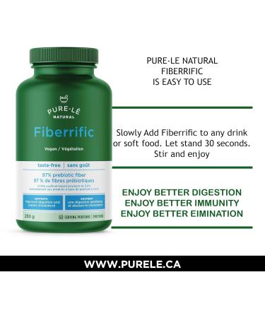 Fiberrific 250g (60 servings) Prebiotic Fiber Supplement - Mixes clear NO taste NO texture NEVER Thickens. Can be used in cooking and baking. Ultra Premium Digestive Supplement - No Fillers or Binders No Artificial Ingredients - Buy Online on GoSupps.com