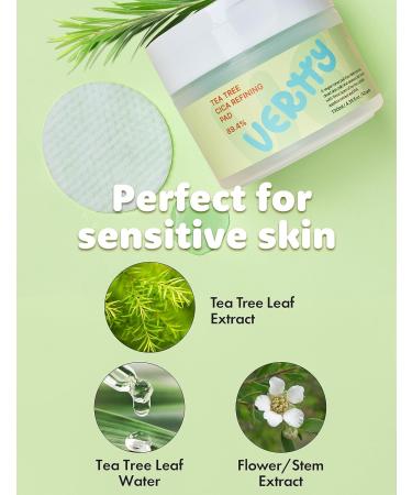 Vertty Tea Tree Cica Toner Pad - Exfoliating & Hydrating Toner for All Skin Types | 100% Vegan Cotton Pads | Redness Relief & Long-lasting Hydration (50 Count - Buy Online on GoSupps.com