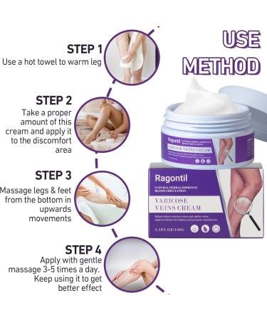 Varicose Vein Cream 3.53 Oz | Soothing Cream for Varicose & Spider Veins | Effective Relief for Legs - Buy Online on GoSupps.com