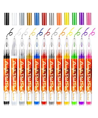 12 Pcs Nail Pen Nail Art Graffiti Pen Waterproof Nail Polish Pen Quick Dry Nail Art Painting Pen DIY Abstract Lines Pen for Nail Art Portable Tip Nail for Painting Draw Nail Art Equipment (12 Colors)
