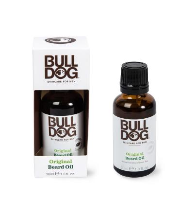 Bulldog Mens Skincare and Grooming Original Beard Oil for Men with Aloe, Camelina & Green Tea, 1 Fl. Oz.