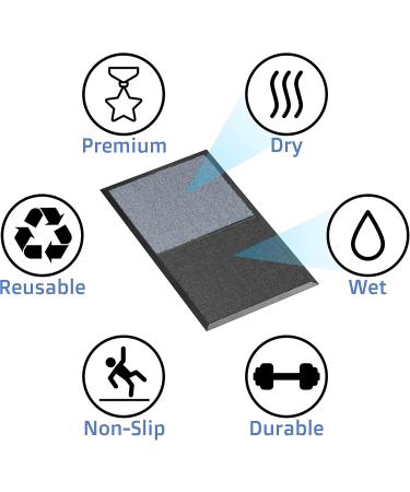 Sherada Shoe Disinfectant Mat - Gray Non-Slip Carpet for Outdoor & Entrance | Includes Shoe Peeling Brush - Buy Online on GoSupps.com