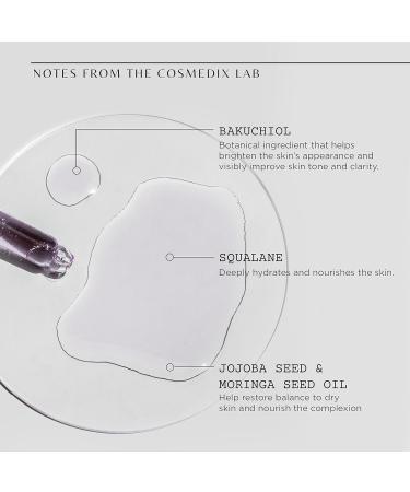 COSMEDIX Bakuchiol Complete Plant-Based Retinol Alternative Serum | Reduce Fine Lines & Wrinkles | Lightweight & Conditioning | Cruelty-Free International Shipping - Buy Online on GoSupps.com