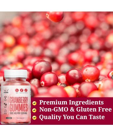 KOSRE Cranberry Gummies 1000mg Cranberry Extract for Urinary Tract Health Supports Bladder Kidney & UTI Relief Non-GMO Vegan & Gluten-Free Cherry Mango Flavor (60 Gummies) - Buy Online on GoSupps.com
