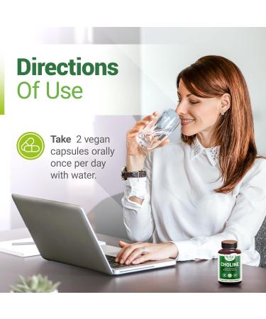 Nested Naturals Choline Bitartrate 500mg | High Potency Choline Supplements | Supports Cognitive Performance & Liver Function | 100% Vegan & Non-GMO Choline | 90 Vegan Capsules - Buy Online on GoSupps.com