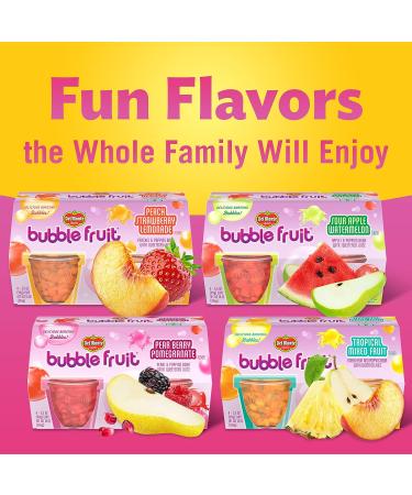 DEL MONTE BUBBLE FRUIT CUP Snacks Peach Strawberry Lemonade (Pack of 6 24 Count Total) - Buy Online on GoSupps.com