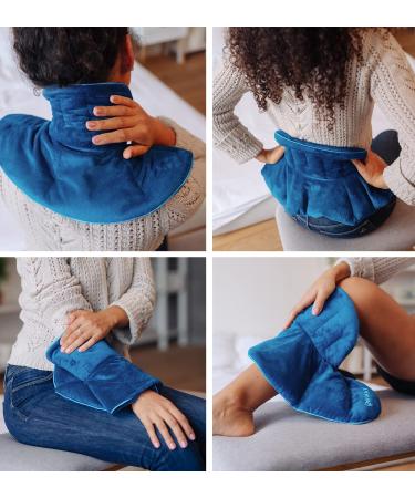 GENIANI Microwavable Heating Pad - Herbal Aromatherapy Neck Wrap for Pain Relief - Hot/Cold Compress (Space Blue) - Buy Online on GoSupps.com