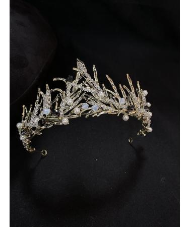 Sunshinesmile Handmade Black Rhinestone Bridal Crown - Vintage Princess Wedding Tiara - Buy Online on GoSupps.com