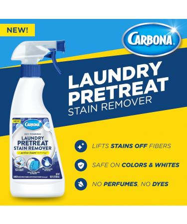 Carbona Laundry Pretreat Stain Remover Spray | Oxy-Powered for 100+ Stains | Safe for Colors & Whites | 16.8oz - International Shipping Available - Buy Online on GoSupps.com