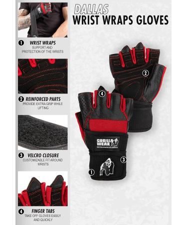 Gorilla Wear Dallas Wrist Wrap Gloves 3XL Black - Unisex Adult Fitness Gear for International Shipping - Buy Online on GoSupps.com
