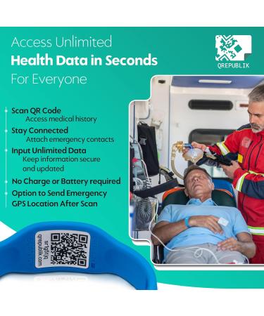 Silicone Medical Alert Bracelet - Durable ID for Health Info | Emergency Medical Bracelet in Blue - Buy Online on GoSupps.com