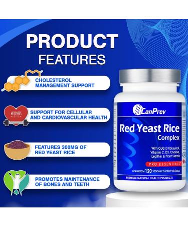 CanPrev - Red Yeast Rice Complex 120 Capsules Support Cardiovascular Health with Antioxidant Rich Supplement 120 count (Pack of 1) - Buy Online on GoSupps.com